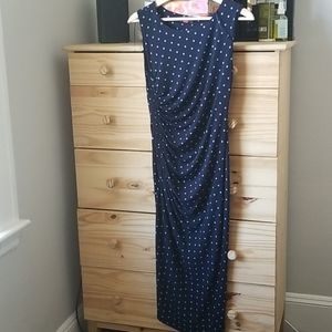 Vince Camuto polka dot navy blue dress